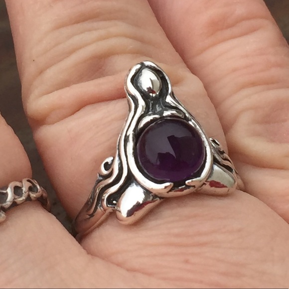 Goddess Abundance Ring Sterling Silver w/ Amethyst - Picture 9 of 16